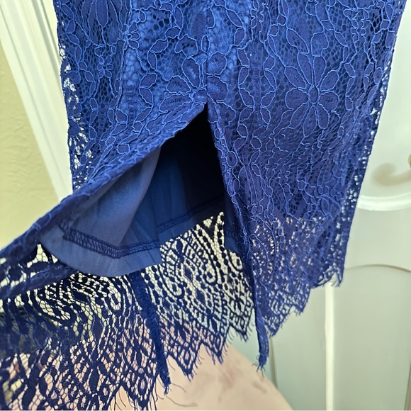 Merokeety Blue Lace Fitted Pencil Cocktail Dress,  Size S NWT - Picture 6 of 8